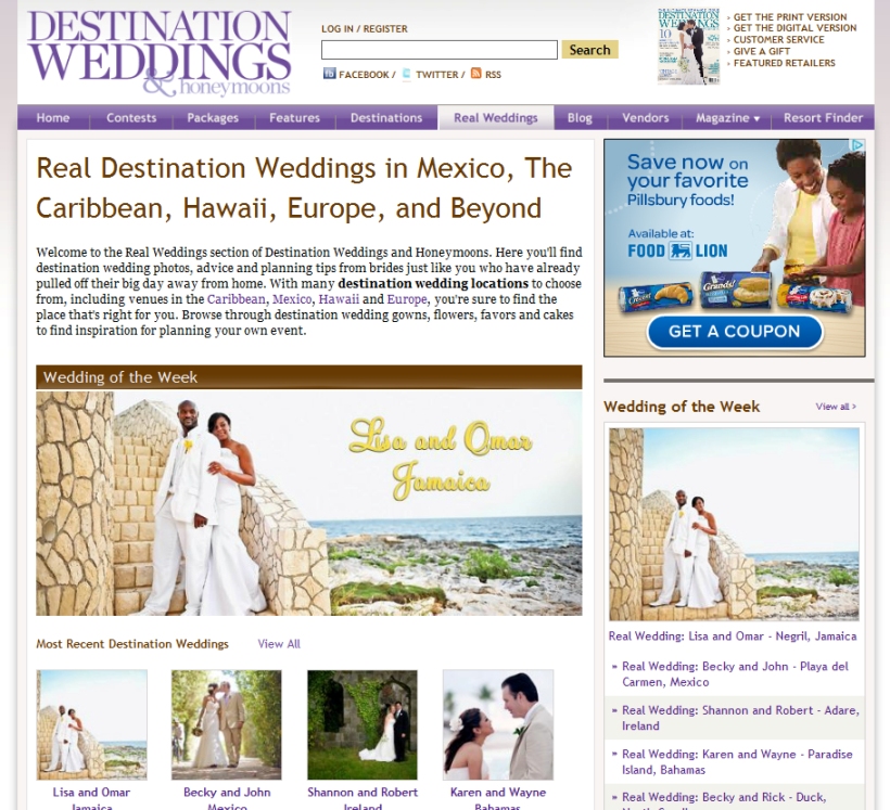 Destination Weddings & Honeymoons - Wedding of the Week April 2012